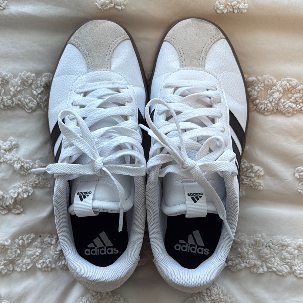 Adidas Classic White and Black Trainers